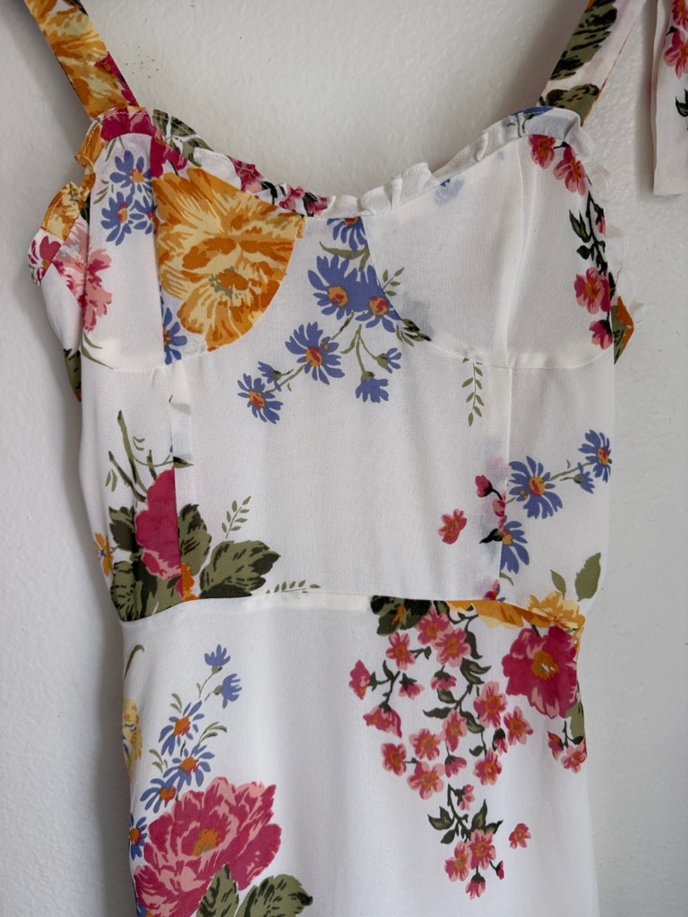 Reformation White Sundress Floral Tie-Shoulder Mini Dress - Picture 5 of 9
